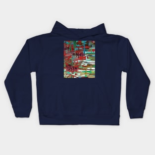 Red Delicious- Abstract Paper Collage Kids Hoodie